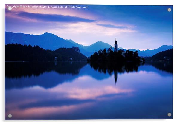 Sunrise at Lake Bled Acrylic by Ian Middleton