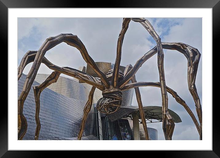  Spider Maman and the Guggenheim Museum Framed Mounted Print by Sue Bottomley