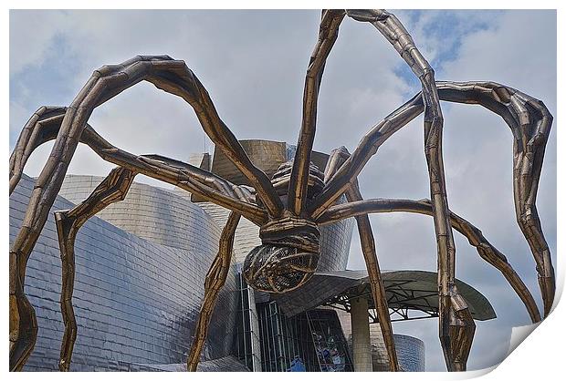  Spider Maman and the Guggenheim Museum Print by Sue Bottomley