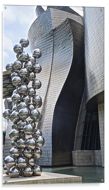  Anish Kapoor's Silver Spheres Acrylic by Sue Bottomley