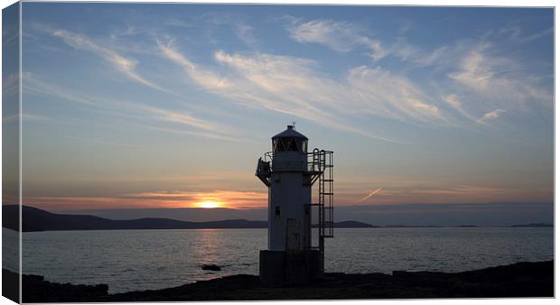 Rhue Lighthouse at Sunset Canvas Print by Maria Gaellman