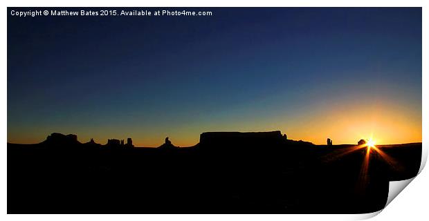  Dawn at Monument Valley Print by Matthew Bates