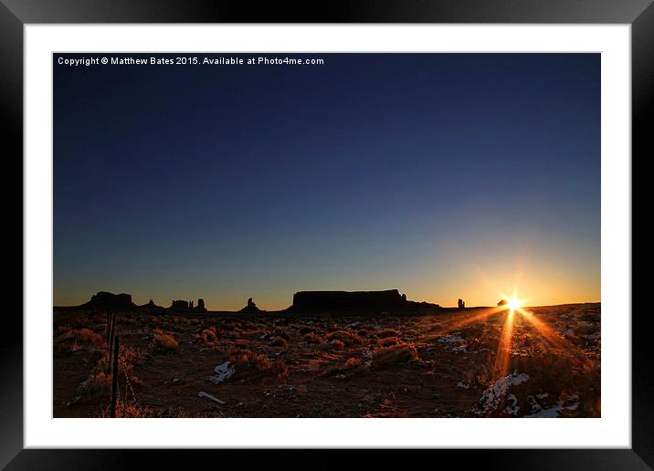  Dawn Sunrise at Monument Valley Framed Mounted Print by Matthew Bates
