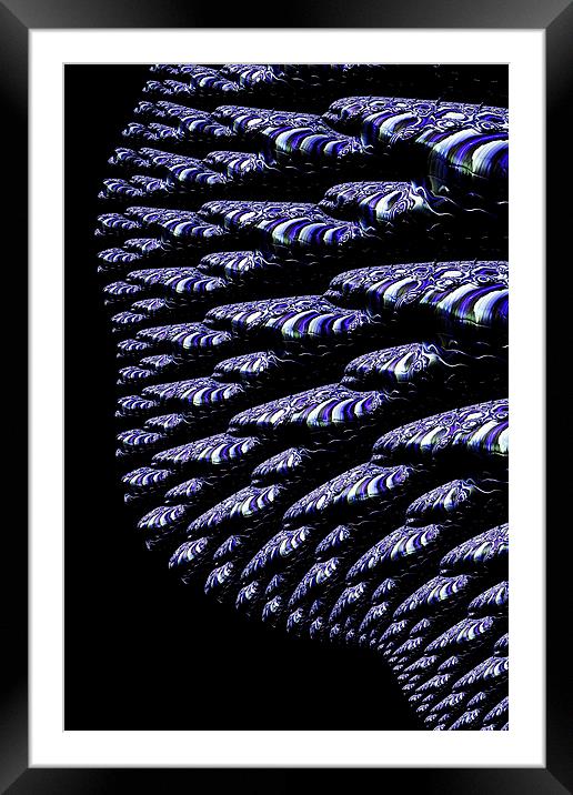 Alien Invasion Blue Framed Mounted Print by Steve Purnell