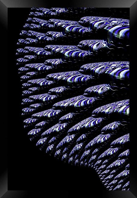 Alien Invasion Blue Framed Print by Steve Purnell