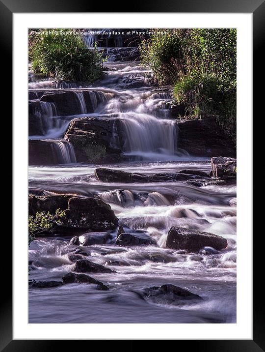  Cascading Waterfalls Framed Mounted Print by David Irving