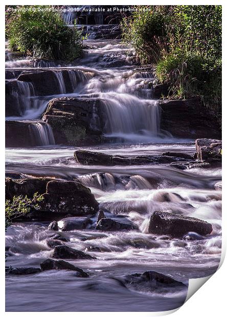  Cascading Waterfalls Print by David Irving
