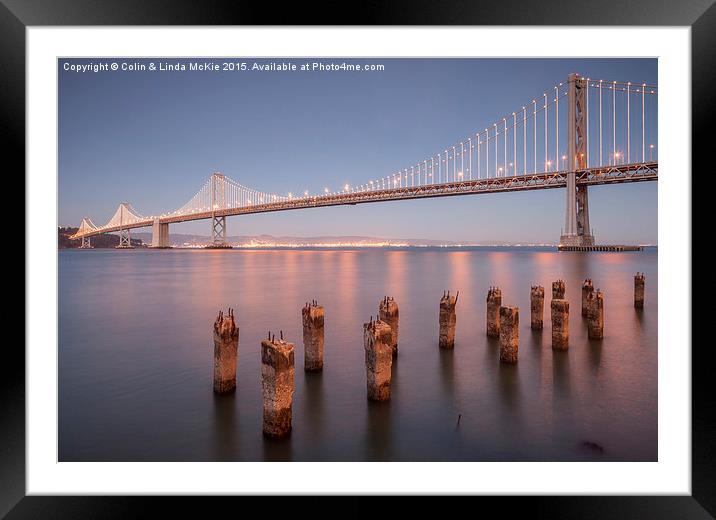 San Francisco Bay Bridge Framed Mounted Print by Colin & Linda McKie