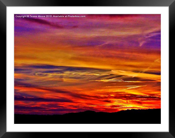  Fire in the sky Framed Mounted Print by Teresa Moore