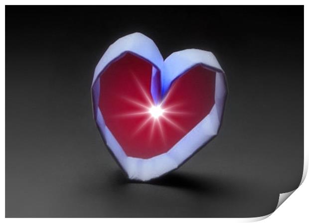 A paper heart Print by Pete Holloway