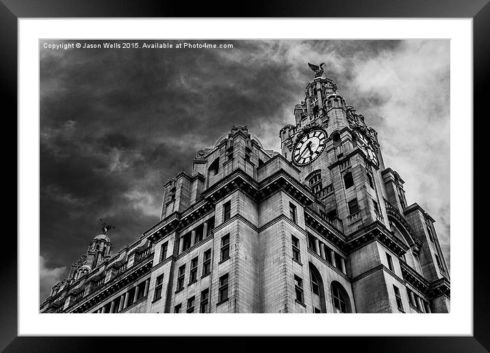 Royal Liver Building under a stormy sky Framed Mounted Print by Jason Wells