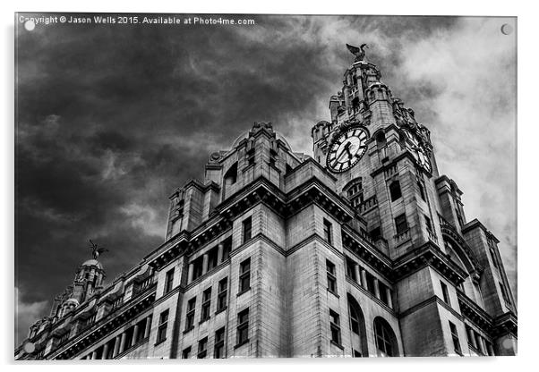 Royal Liver Building under a stormy sky Acrylic by Jason Wells