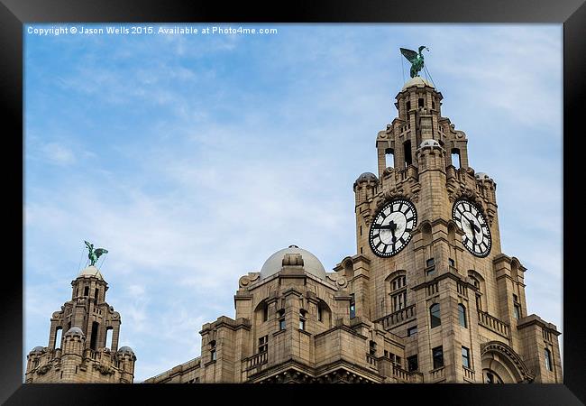 Top of the Royal Liver Building Framed Print by Jason Wells