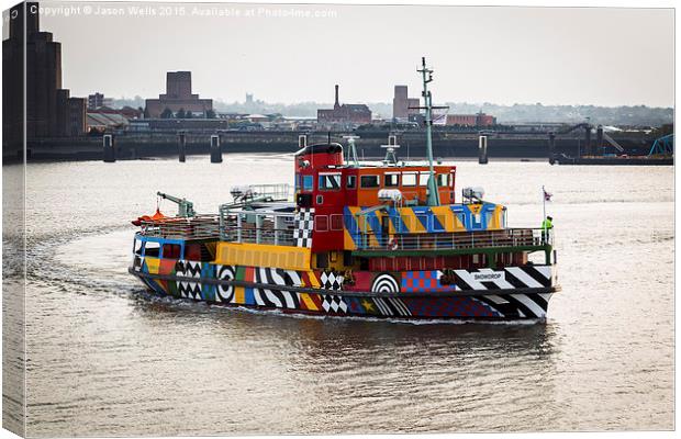 Dazzle ferry on the Mersey Canvas Print by Jason Wells