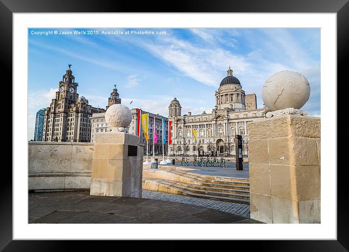 Pier Head between two globes Framed Mounted Print by Jason Wells