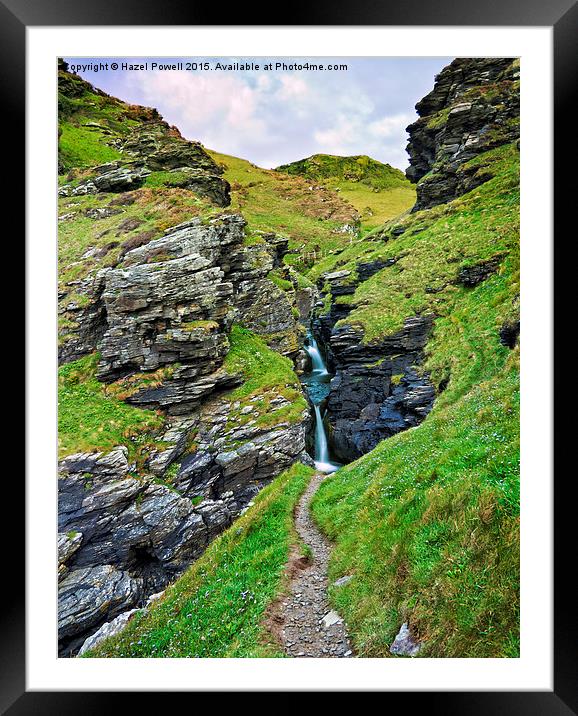  Rocky Valley Waterfall, Tintagel Framed Mounted Print by Hazel Powell