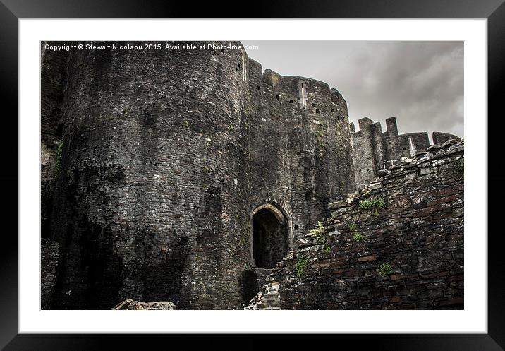Caerphilly Castle, Wales Framed Mounted Print by Stewart Nicolaou