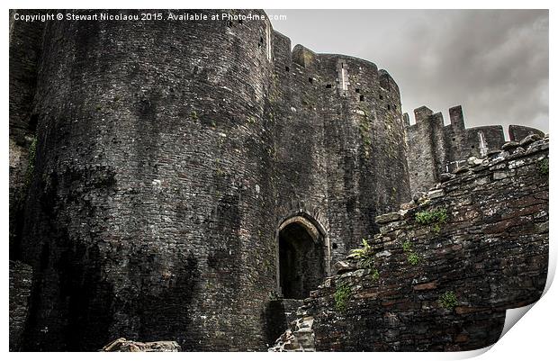 Caerphilly Castle, Wales Print by Stewart Nicolaou