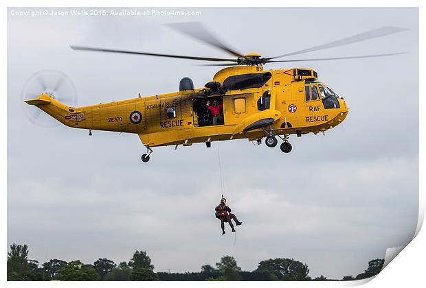 Sea King search & rescue demonstration Print by Jason Wells