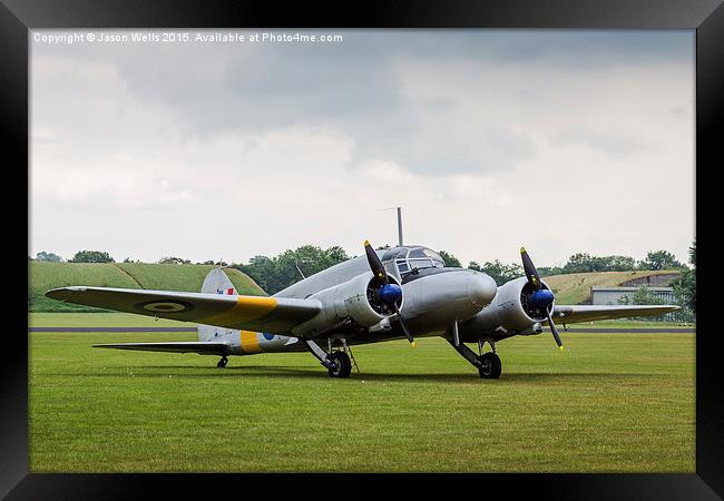 Avro Anson parked on the grass Framed Print by Jason Wells