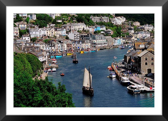 Heading out to sea in Looe Framed Mounted Print by Rosie Spooner