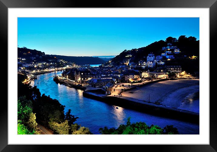  Night View along the River Looe Framed Mounted Print by Rosie Spooner