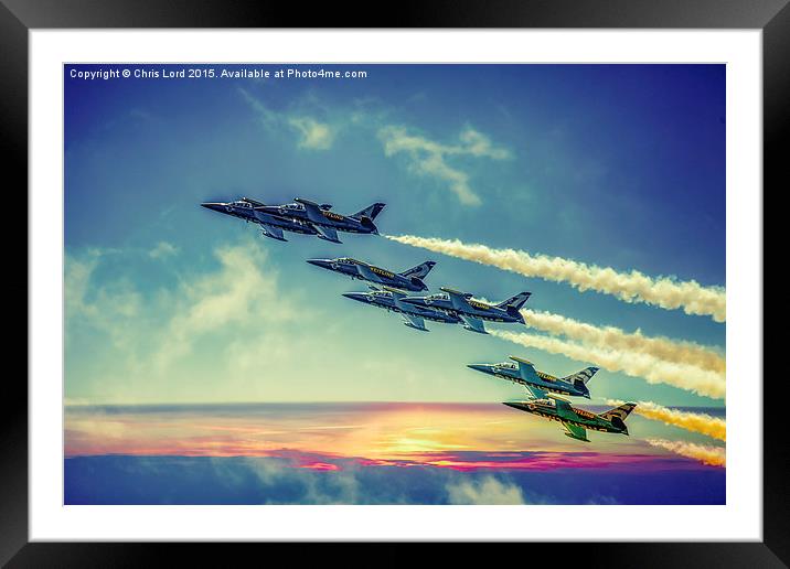The Breitling Jet Team Framed Mounted Print by Chris Lord