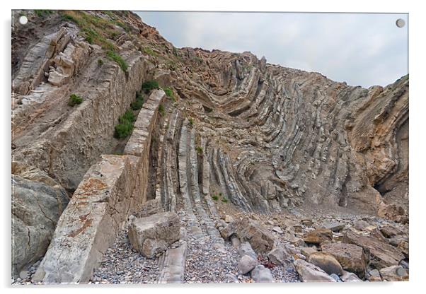  Lulworth Crumple. Acrylic by Mark Godden