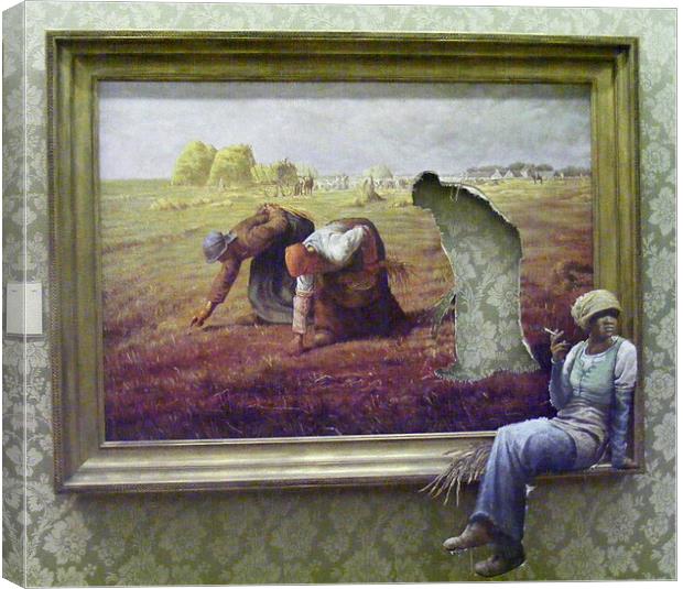 Banksy At Bristol Museum Canvas Print by val butcher