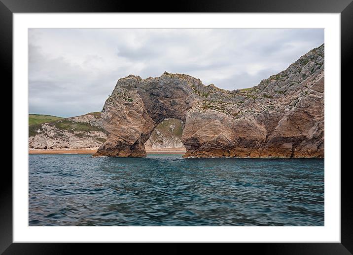  Durdle Door from the sea.  Framed Mounted Print by Mark Godden