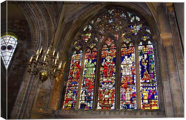  Canterbury Cathedral Stained Glass Canvas Print by Carole-Anne Fooks