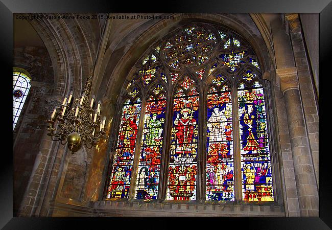  Canterbury Cathedral Stained Glass Framed Print by Carole-Anne Fooks