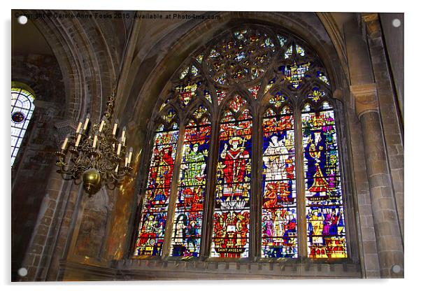  Canterbury Cathedral Stained Glass Acrylic by Carole-Anne Fooks