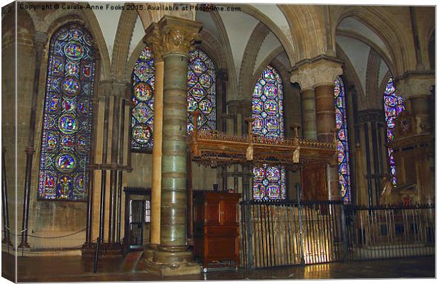  Apse with Stained Glass in Canterbury Cathedral Canvas Print by Carole-Anne Fooks