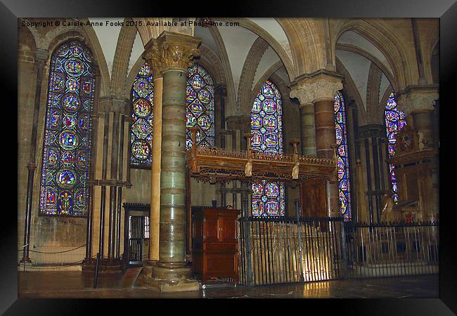  Apse with Stained Glass in Canterbury Cathedral Framed Print by Carole-Anne Fooks