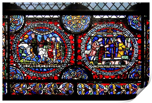  Stained Glass in Canterbury Cathedral Print by Carole-Anne Fooks