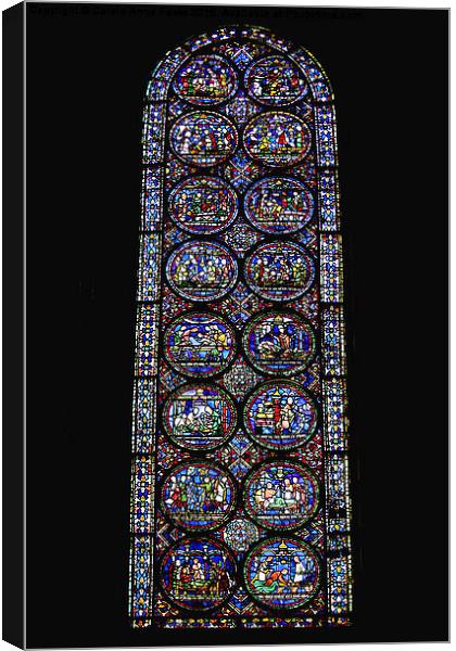  Stained Glass in Canterbury Cathedral Canvas Print by Carole-Anne Fooks