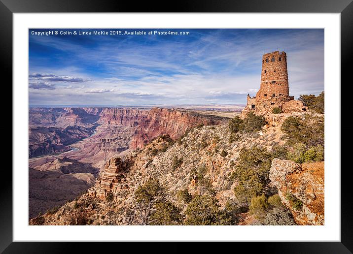 Desert View, Grand Canyon Framed Mounted Print by Colin & Linda McKie