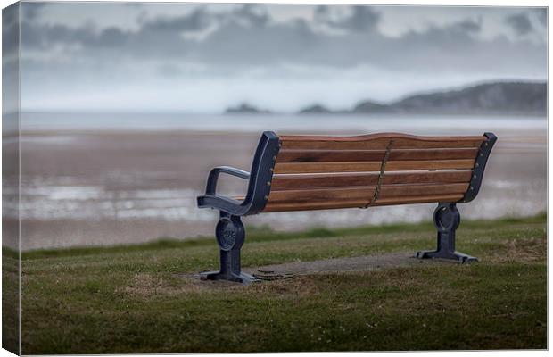  Mumbles memorial bench Canvas Print by Leighton Collins