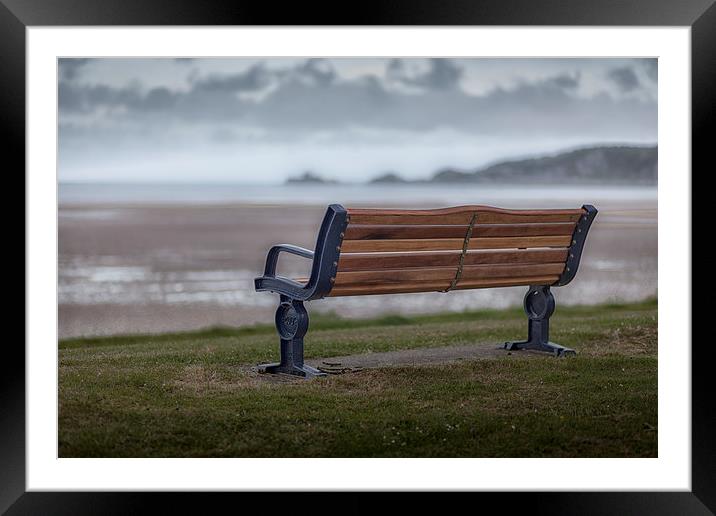  Mumbles memorial bench Framed Mounted Print by Leighton Collins