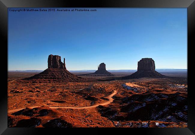  Monument Valley track Framed Print by Matthew Bates