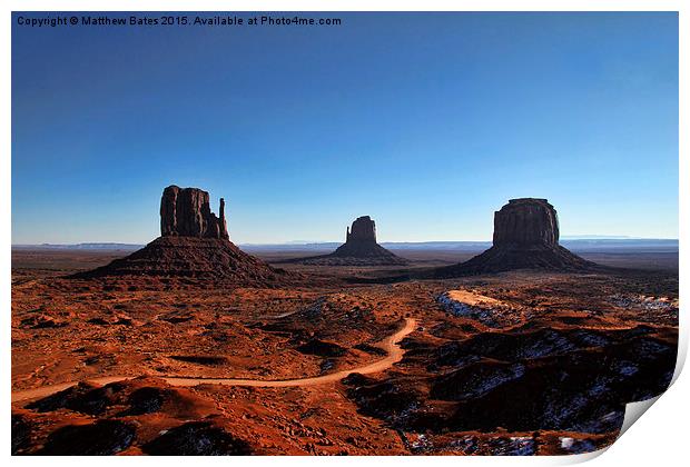  Monument Valley track Print by Matthew Bates