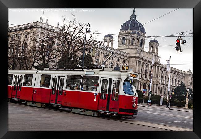  Old tram on the Ringstrasse line in the heart of  Framed Print by Jason Wells