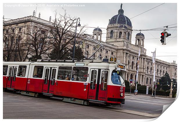  Old tram on the Ringstrasse line in the heart of  Print by Jason Wells