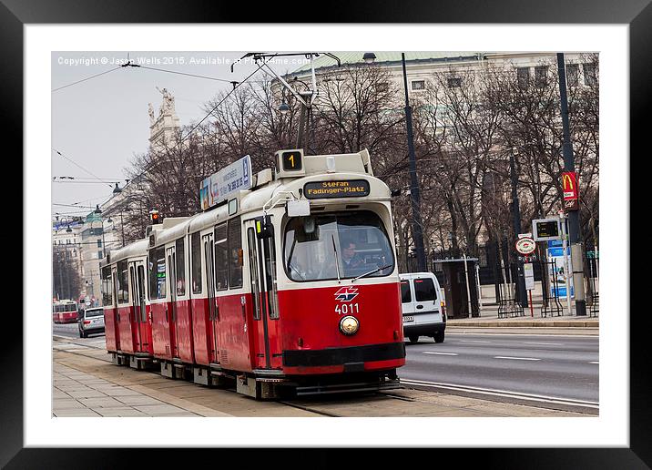  Old tram on the Ringstrasse line in the heart of  Framed Mounted Print by Jason Wells