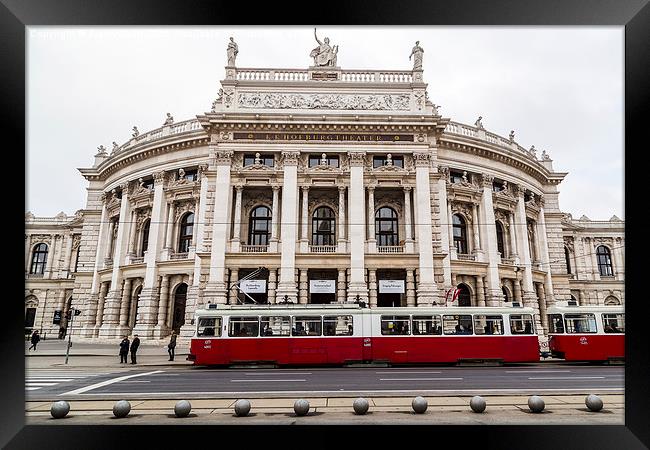 Tram in front of the KK Hofburgtheater by day Framed Print by Jason Wells