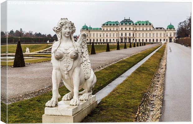  Statue in the gardens of Belvedere Palace in Vien Canvas Print by Jason Wells