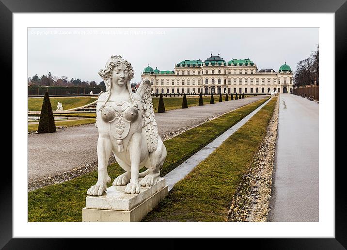  Statue in the gardens of Belvedere Palace in Vien Framed Mounted Print by Jason Wells