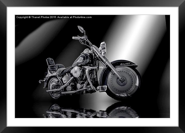  harley davidson heritage softail   Framed Mounted Print by Thanet Photos