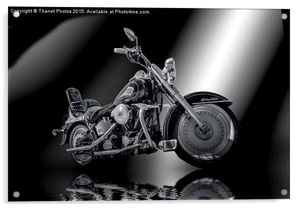  harley davidson heritage softail   Acrylic by Thanet Photos